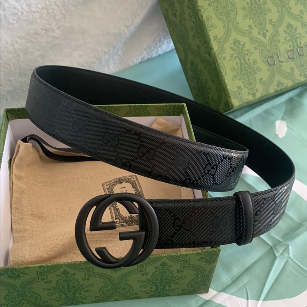 Gucci Black Leather Belt